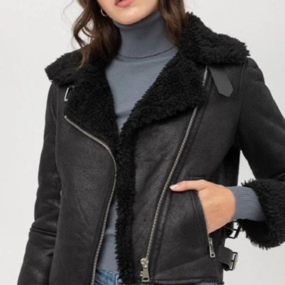 Boned Shearling Jacket - Picture 2 of 4